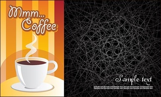 Line and coffee background clutter vector material