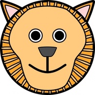 Lion Rounded Face clip art