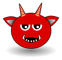 Little Red Devil Head Cartoon Thumbnail