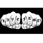 Live Fast Knuckle Tattoo Vector Thumbnail