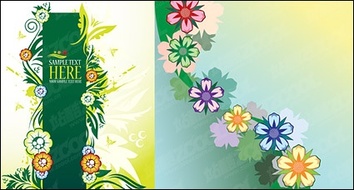 Lovely flowers element vector material