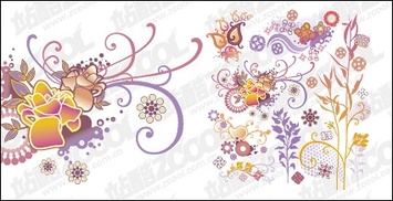 Lovely style pattern element vector material Thumbnail