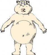 Man Guy Cartoon Fat Automatic Naked Goofy