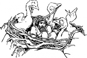 Man In A Bird S Nest clip art Thumbnail