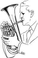 Man Playing Alto Horn clip art Thumbnail