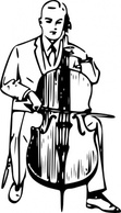 Man Playing Cello clip art Thumbnail