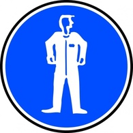 Mandatory Bodily Protection Blue Sign Sticker clip art