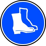 Mandatory Feet Protection Hard Boots clip art Thumbnail