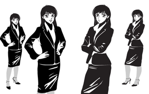 Manga Noir Female Office Thumbnail