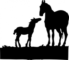 Mare And Foal clip art Thumbnail