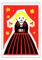 Matchbox label (girl) by Rones