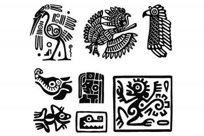 Mayan Animal Symbols Vector Thumbnail