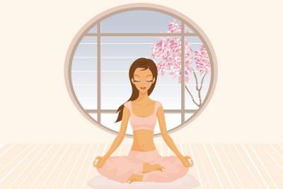 Meditating Yoga Girl Vector Thumbnail
