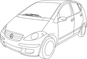 Mercedes Benz Class A Outline clip art Thumbnail