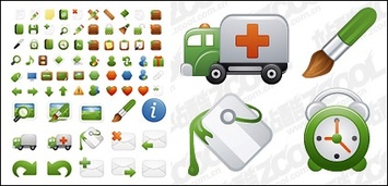Milky series of exquisite green icon vector material Thumbnail