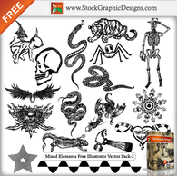 Mixed Elements Free Illustrator Vector Pack-2 Thumbnail