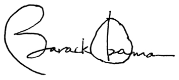Most powerful autograph in the world. Barack Obama Vector Thumbnail