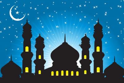 Muslim Mosque Background Vector Thumbnail