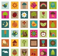Nature icons in bright colors Thumbnail
