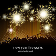 New Year Fireworks Vector Graphic Thumbnail