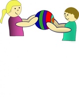 Nlyl Children Sharing A Ball clip art