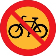 No Bicycles Roadsign clip art Thumbnail