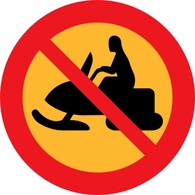 No Snowmobiles Sign clip art Thumbnail