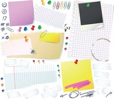 Notes papers and Thumbtack vector Thumbnail