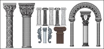 Number of European-style classical columns pattern vector material Thumbnail