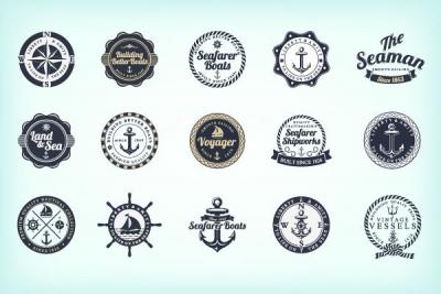 Ocean and Sea Vector Badges and Stamps Thumbnail