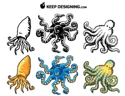 Octopus Design Vectors- Free Thumbnail
