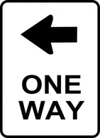 One Way Traffic Sign clip art