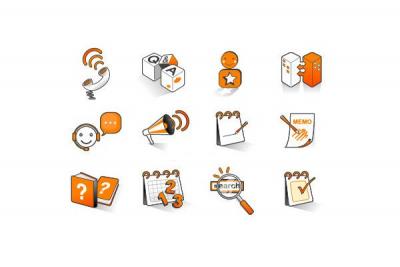 Orange Internet Vector Icons Thumbnail