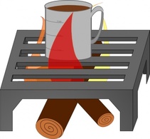 Oreomasta Coffee Cup Over Fire Grate clip art Thumbnail