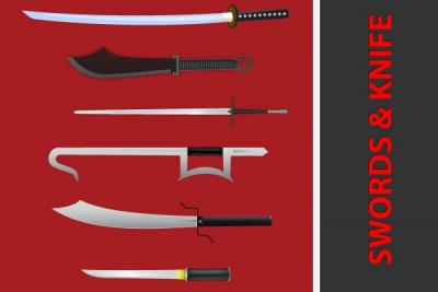Oriental Swords Vector Thumbnail