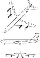 Outline Airplane Transportation Plane Fly Aircraft Vehicle Jet Thumbnail