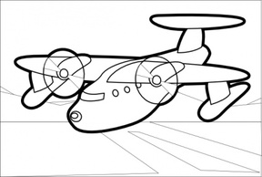 Outline Drawing Cartoon Airplane Plane Aircraft Aeroplane