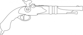 Outline Fire Gun Arms Historic Weapon Revolver Pistol Musket Thumbnail
