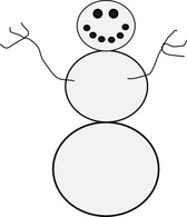 Outline Man Tree Branches White Buttons Ice Winter Snowman Snow Smile Coloring Cold Sticks Frosty Thumbnail