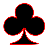 Outlined Club Playing Card Symbol