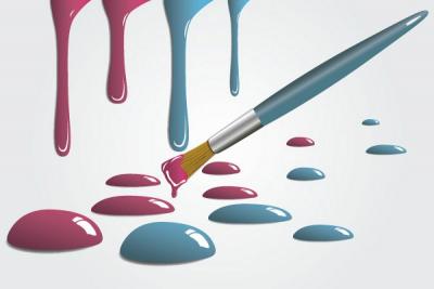 Paint Brush & Drops Vector Thumbnail