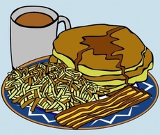 Pancake And Syrup Coffee Bacon Hashbrown clip art Thumbnail