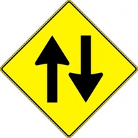 Paulprogrammer Yellow Road Sign Two Way Traffic clip art