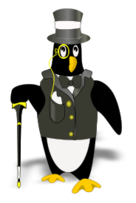 Penguin In Tux(bordered Correctly) Thumbnail