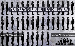People silhouettes sideview Thumbnail