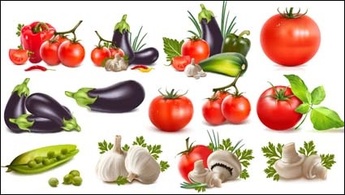 Peppers, eggplants, tomatoes, garlic, beans, cucumber, tomato Thumbnail