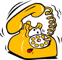 Phone Office Cartoon Telephone Orange Telefono Rotary Ringing Telefonos Thumbnail