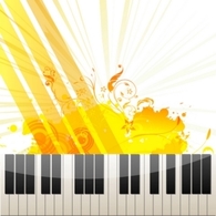 Piano Keys on Abstract Background Thumbnail