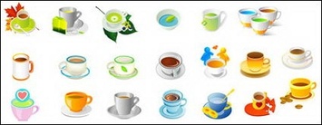 Plants, tea and coffee Vector