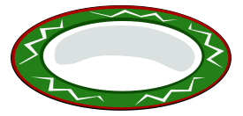 Plate, green with red trim Thumbnail